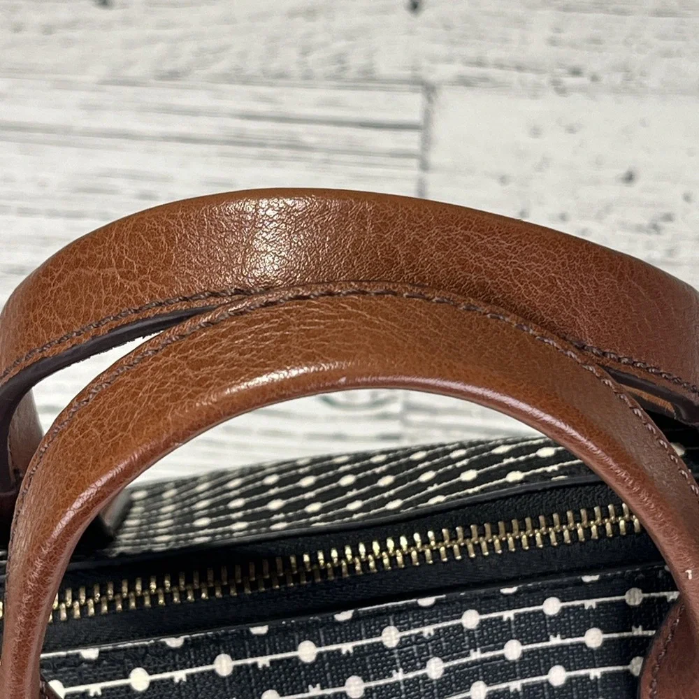 Fossil Fiona‎ Dash/dot Black And White Handbag Key bag